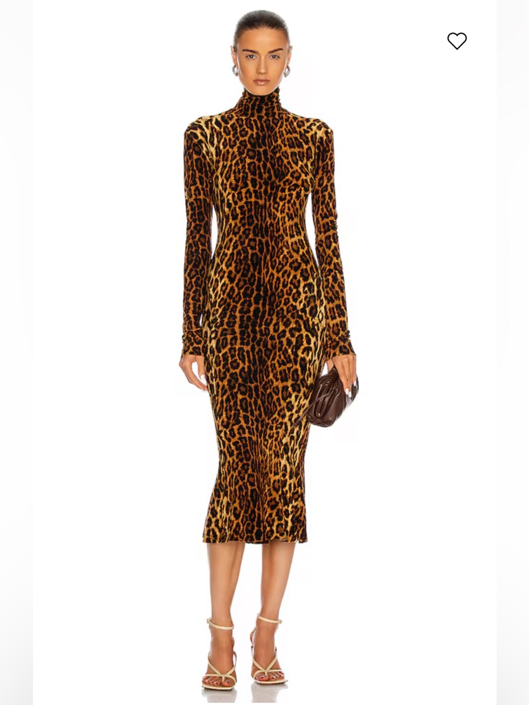 Norma Kamali Leopard-Print Long-Sleeve Midi Dress - Brown/Black